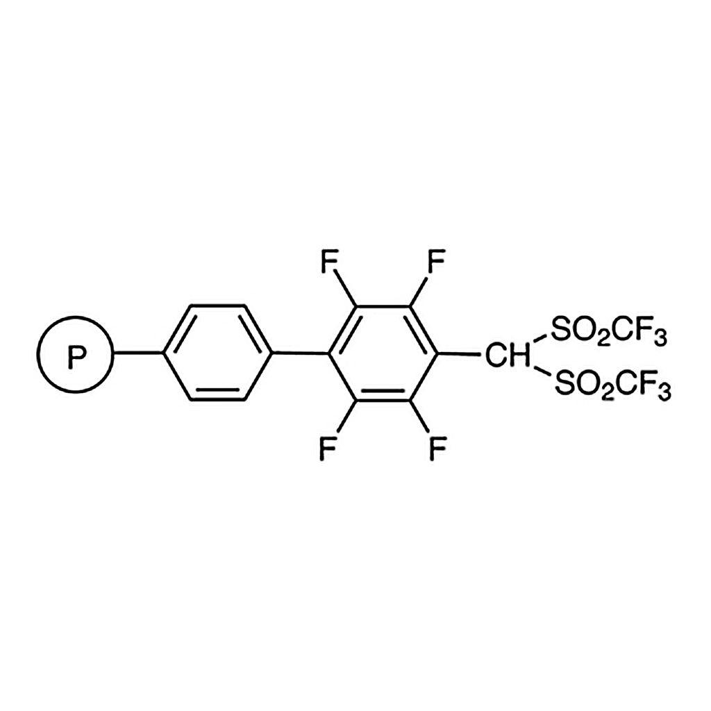 TCI Bis(trifluoromethanesulfonyl)methyltetrafluorophenyl Polystyrene Resin cross-linked with 2% DVB (200-400mesh) (0.9-1.2mmol/g)