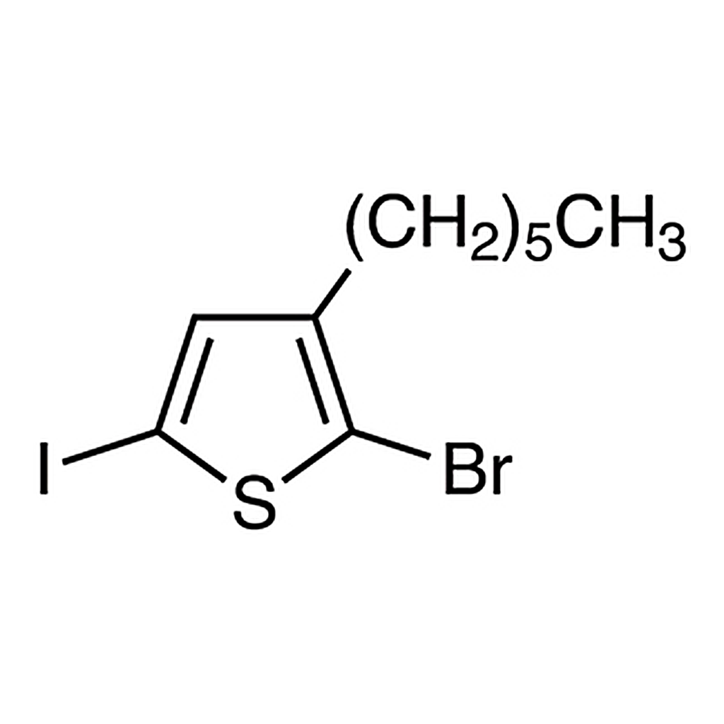 TCI 2-Bromo-3-hexyl-5-iodothiophene (stabilized with Copper chip)
