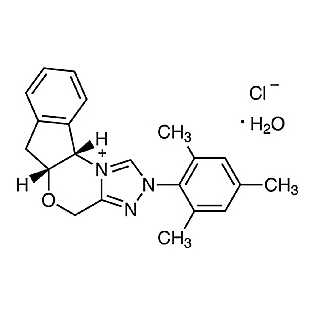 TCI (+)-(5aR,10bS)-5a,10b-Dihydro-2-(2,4,6-trimethylphenyl)-4H,6H-indeno[2,1-b][1,2,4]triazolo[4,3-d][1,4]oxazinium Chloride Monohydrate