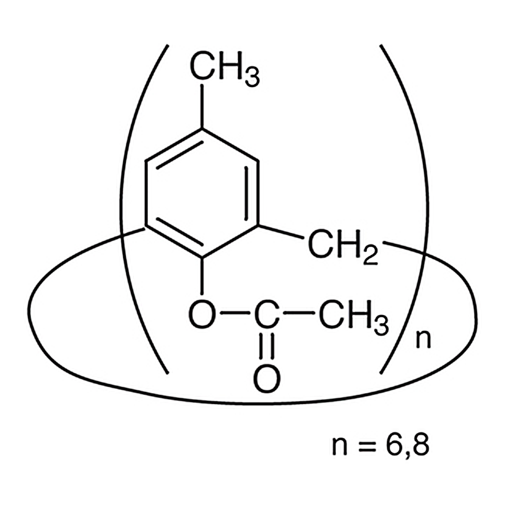 TCI 4-Methyl-1-acetoxycalixarene [mixture of [6] and [8]] (contains 5-10% Acetone)