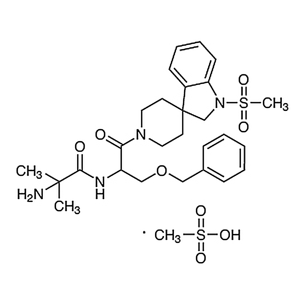 TCI 2-Amino-N-[3-(benzyloxy)-1-[1-(methylsulfonyl)spiro[indoline-3,4'-piperidin]-1'-yl]-1-oxopropan-2-yl]-2-methylpropanamide Methanesulfonate