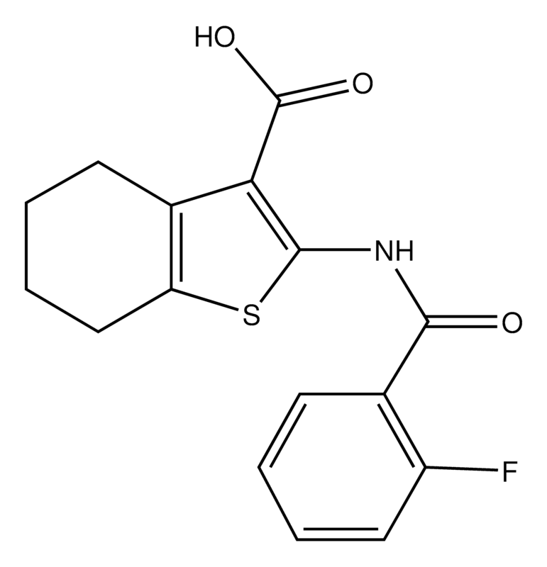 Merck 2-[(2-Fluorobenzoyl)amino]-4,5,6,7-tetrahydro-1-benzothiophene-3-carboxylic acid