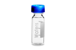 Waters Deactivated Clear Glass 12 x 32 mm Screw Neck Vial, with Cap and PTFE/Silicone Septum, 2 mL Volume, 100/pk