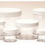 Thermo Fisher Scientific Clear Polystyrene Jars with White Polypropylene PE Foam Cap