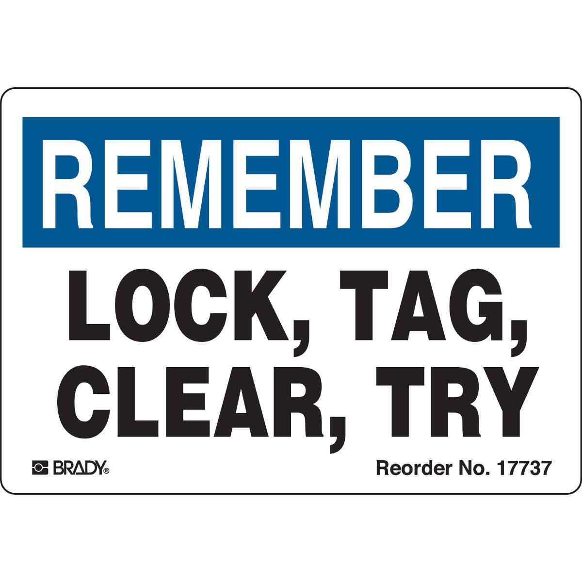 Brady REMEMBER Lock Tag Clear Try Labels | 캐시바이