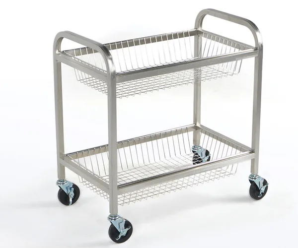 Glassware Cart with Basket 스테인레스 바스켓 카트, 거치 방식