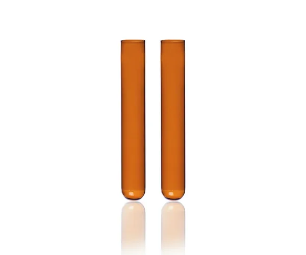 Amber Disposable Glass Test Tube, Kimble 갈색 일회용 유리 시험관, Borosilicate Glass