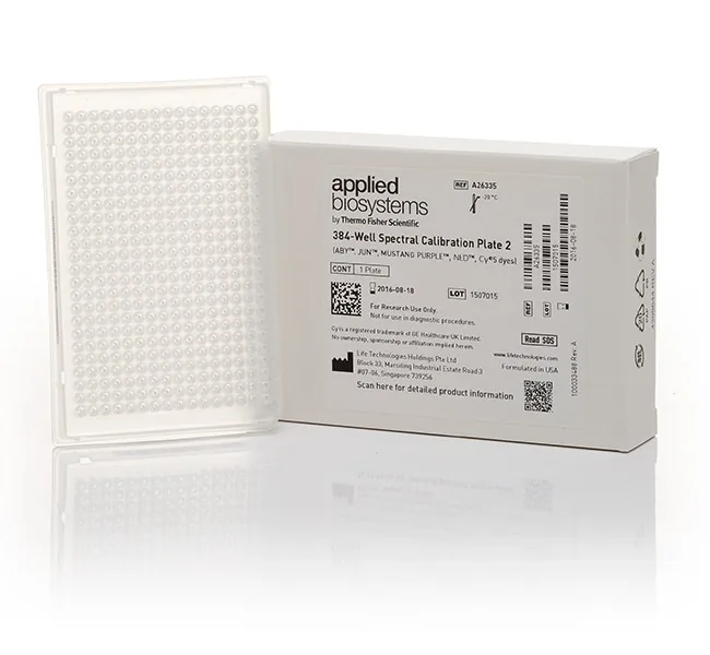 Thermo Fisher Scientific QuantStudio 5 Spectral Calibration Plate 2 (ABY, JUN, MUSTANG PURPLE, NED, and Cy5 dyes), 384-well