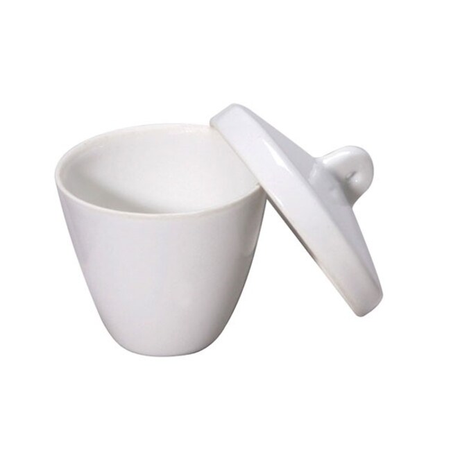 Thermo Fisher Scientific Cole-Parmer Low-Form Porcelain Crucible with Cover, 25mL