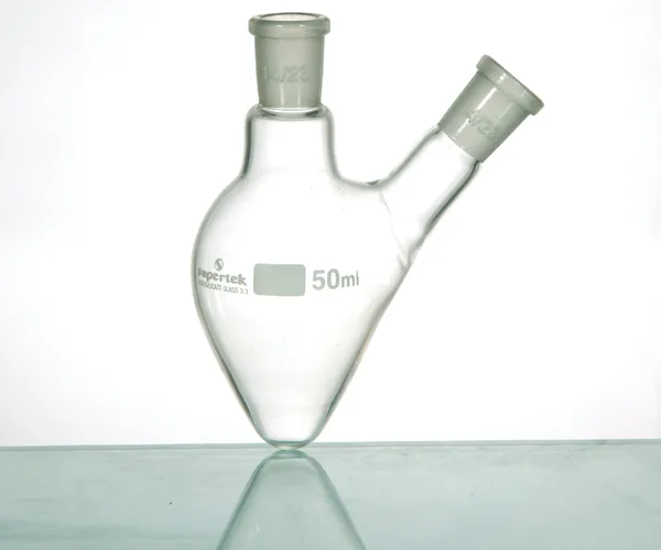 Supertek Flask, Pear Shape, Two Necks