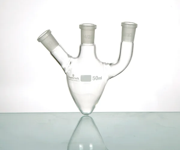 Supertek Flask, Pear Shape, Three Necks