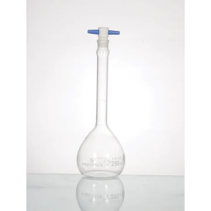 Supertek Flask, Volumetric, With PTFE Stopper, Class A (ASTM)