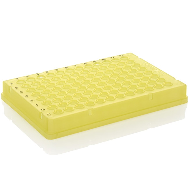 Thermo Fisher Scientific PCR Plate, 96-well, low profile, skirted, black lettering, yellow