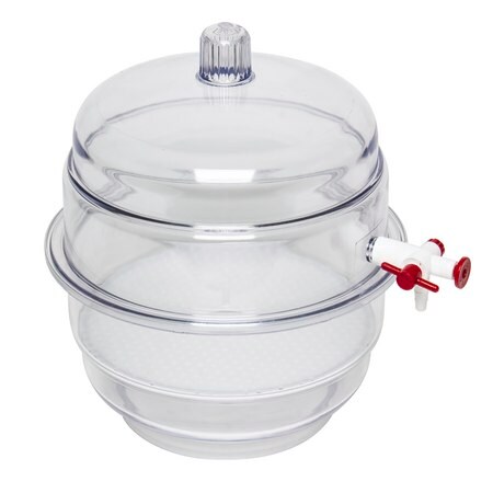 Merck SP Bel-Art(R) "Space Saver" Polycarbonate Vacuum Desiccator with Clear Polycarbonate Bottom