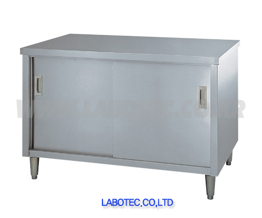 AS ONE Stainless Cabinet Work Bench (Sliding Door), 스테인리스 작업대(한면 문)