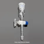 Daihan Science Stopcocked Socket Adapter, with ASTM & DIN Joints, Glass Plug Bore Φ2.5mm<br>Wit