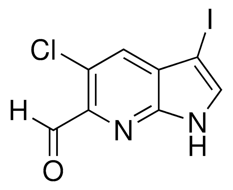 Merck 5-Chloro-3-iodo-1H-pyrrolo[2,3-b]pyridine-6-carbaldehyde
