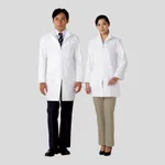AS ONE Zip-up White Lab Half Coat (Off-White), 지퍼식 백의 하프 코트