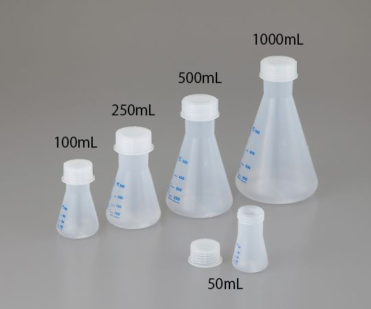 AS ONE PP Erlenmeyer Flask, PP 삼각플라스크(청색 눈금)
