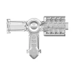 High Flow Stopcock, 3-way, Female Luer to Female Luer to Male Luer w/ Luer Lock Ring, Large Bore