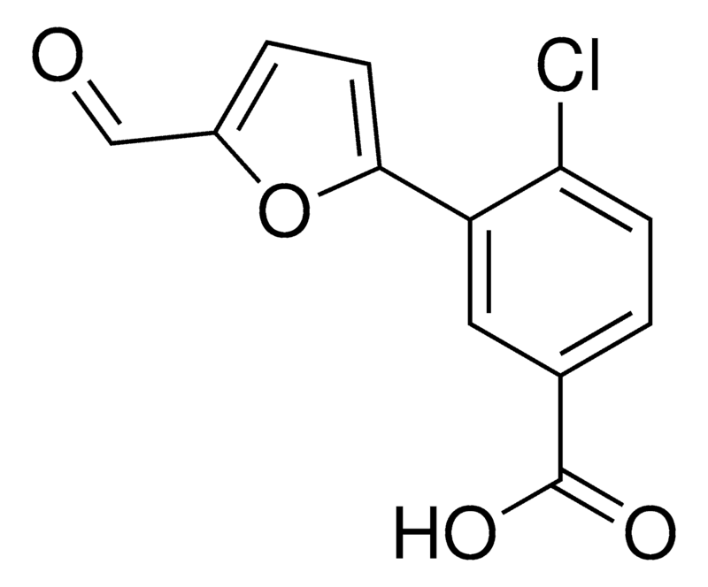 Merck 4-chloro-3-(5-formyl-furan-2-yl)-benzoic acid