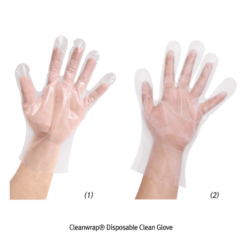 Daihan Science Cleanwrap Disposable Clean Glove, Made of LLDPE Film, for Variable Usage, Q-/SF
