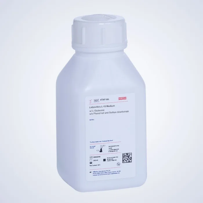 Himedia Leibovitz`s L-15 Medium w/ L-Glutamine w/o Phenol red and Sodium bicarbonate