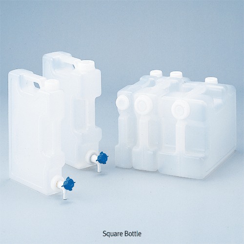Daihan Science 5 & 10 Lit PP Square Aspiration Bottle / Carboy, with Graduation & Lever Stopcoc