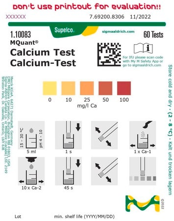 Merck CALCIUM TEST 10 - 25 - 50 - 100 MG/L
