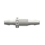 Panel Mount Connector 1/4-28 UNF to 200 Series Barbs, 1/8` (3.2 mm) ID Tubing