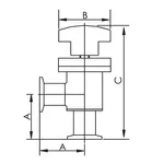 AS ONE High Vacuum Manual Angle Valve, 고진공 수동 앵글밸브