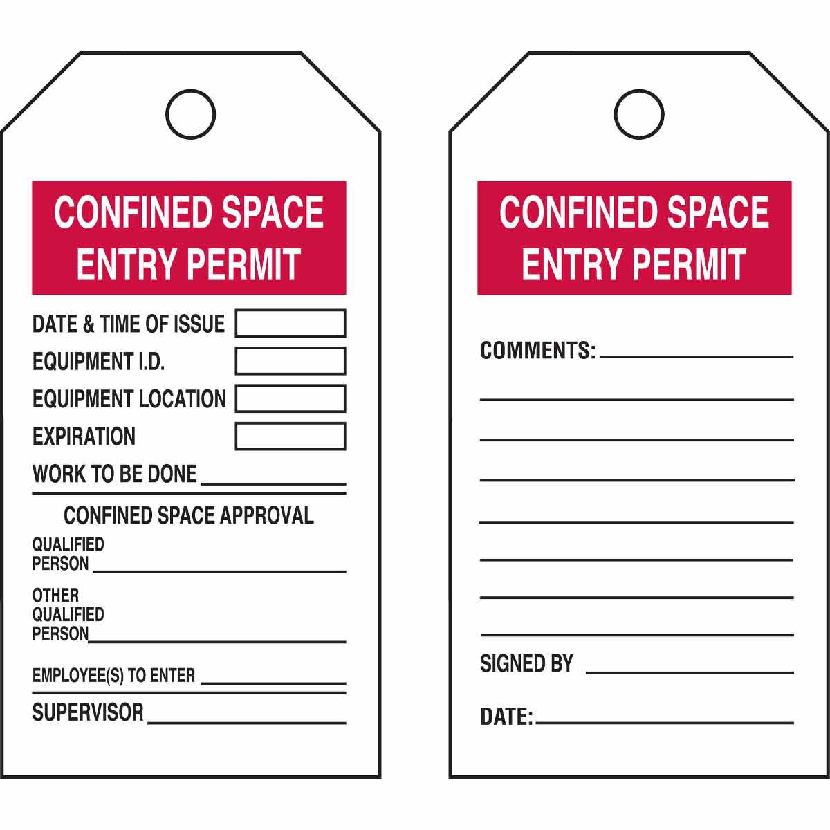 Brady Confined Space - CONFINED SPACE ENTRY PERMIT