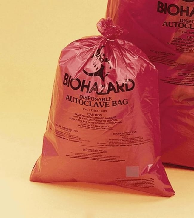 Thermo Fisher Scientific Autoclavable HDPE Biohazard Bags, 2 to 4 Gallons, 14 x 19 in.