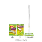 Daihan Science 3M Scotch Mop Kit, with Cloths & Adjustable Handle(300mm), 25×10×h85/115cm<br>