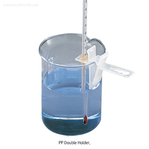 Daihan Science Double Holder for Thermometer or Tube, PP, Autoclavable<br>Up to Φ10mm Article,