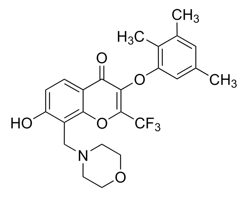Merck 7-Hydroxy-8-(4-morpholinylmethyl)-2-(trifluoromethyl)-3-(2,3,5-trimethylphenoxy)-4H-chromen-4-one