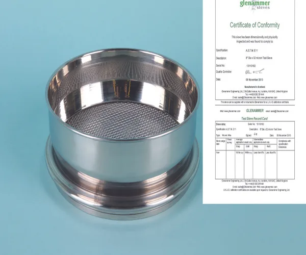 Lklab Korea Calibrated Stainless Steel Test Sieve / 정밀 스테인레스 표준 망체, 자체 성적서 포함