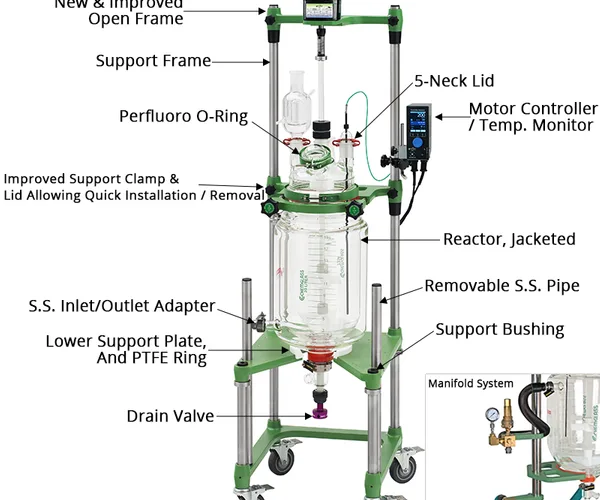 Lklab Korea Large Process Reactor System, Jacketed / 자켓식 대형 반응 시스템, 10, 15, 20 L