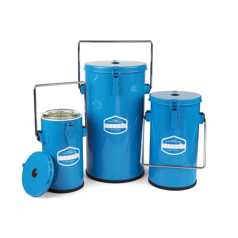 Lklab Korea Dewar Flask, with Clamp Lid, Handle & Vent / 드와 플라스크, Enamel Coated Metal Case
