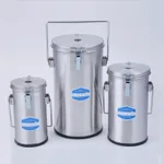 Lklab Korea Dewar Flask, with Clamp Lid, Handle & Vent / 드와 플라스크, Stainless Steel Case