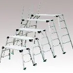 AS ONE Scaffold Ladder (Aluminium Extensible Leg Type), 발판(알루미늄제, 다리 신축 타입)