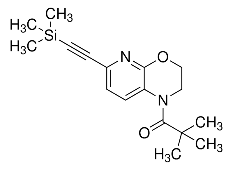 Merck 2,2-Dimethyl-1-(6-((trimethylsilyl)ethynyl)-2,3-dihydro-1H-pyrido[2,3-b][1,4]oxazin-1-yl)propan-1-one
