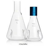 Daihan Science Pyrex Premium 4-Deep Baffled Shaking Culture Flask, with Φ38mm Standard Necks,