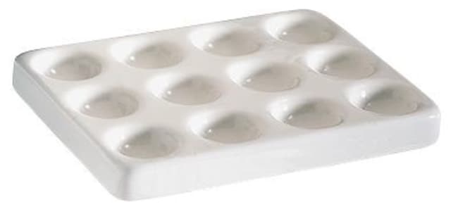 Thermo Fisher Scientific CoorsTek Porcelain Spot Plates, White, 12-Well, 118mm L x 91mm W