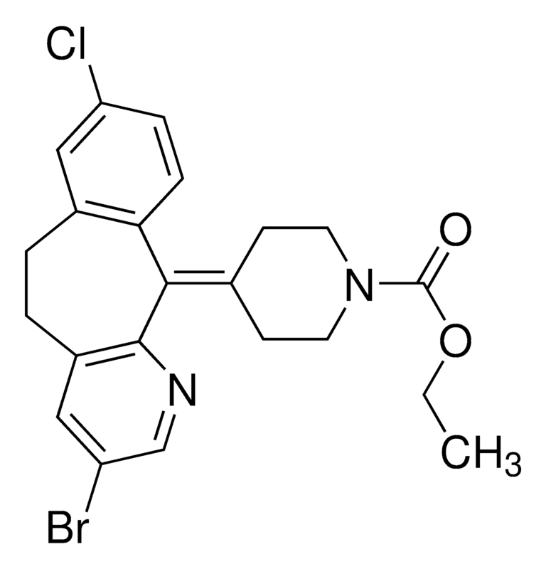 Merck Ethyl 4-(3-bromo-8-chloro-5,6-dihydro-11H-benzo[5,6]cyclohepta[1,2-b]pyridin-11-ylidene)piperidine-1-carboxylate