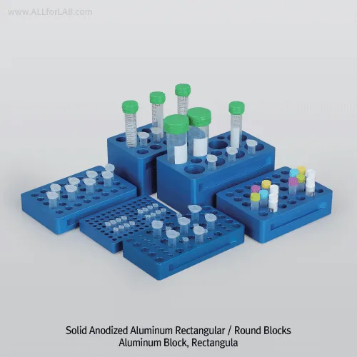 SciLab Solid Anodized Aluminum Rectangular & Round Block