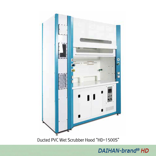 한국기계 PP & PVC 스크러버 흄후드 Ducted PP & PVC Wet Scrubber Fume Hood for Acid/Chemical Resistance