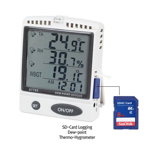 AZ Desktop / Wallmount Dew-point Thermo-Hygrometer of Temp · RH% · DP℃