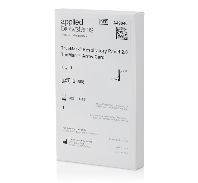 Thermo Fisher Scientific TrueMark Respiratory Panel 2.0, TaqMan Array card