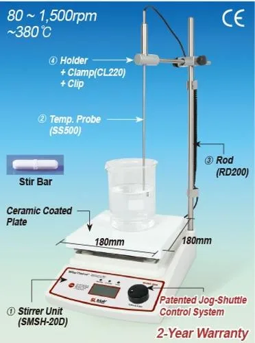 Daihan Science 디지털 가열 자력 교반기 380℃ Digital Hotplate Stirrer “WiseTherm SMSH-D”